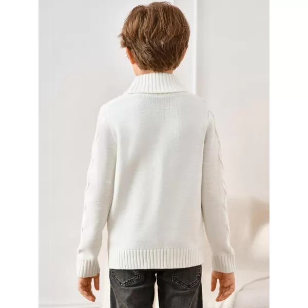 Haloumoning Boy's Shawl Collar Cardigan Sweater Long Sleeve Cable Button Knitted Jumper Winter Outwear 5-14 Years