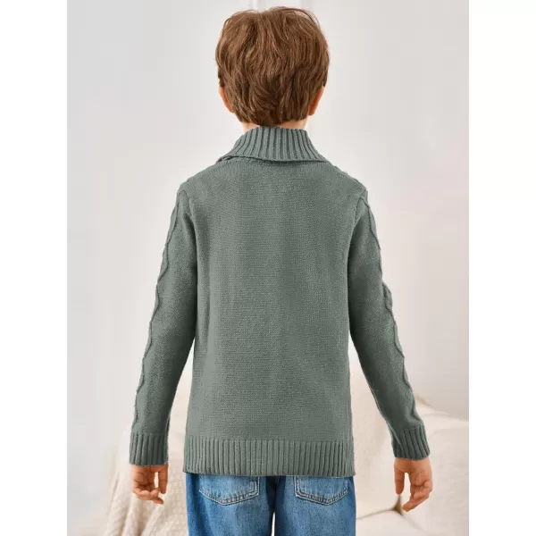 Haloumoning Boy's Shawl Collar Cardigan Sweater Long Sleeve Cable Button Knitted Jumper Winter Outwear 5-14 Years