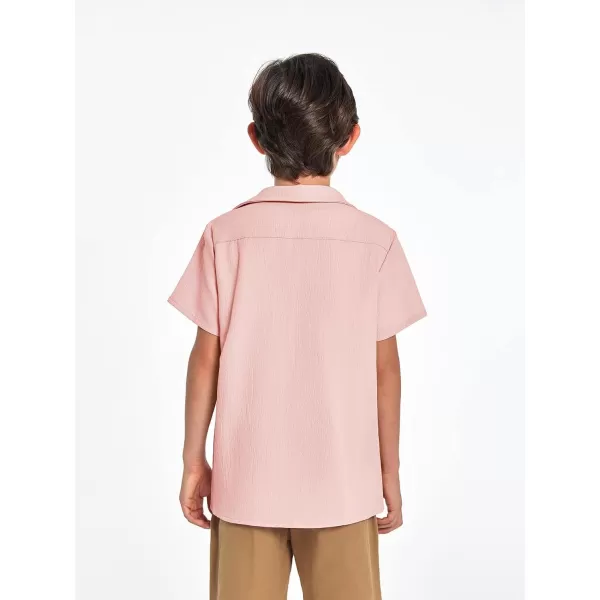 Haloumoning Boys Shirts Button Down Short Sleeve Shirt Striped Casual Summer Beach Shirts 5-14 Years