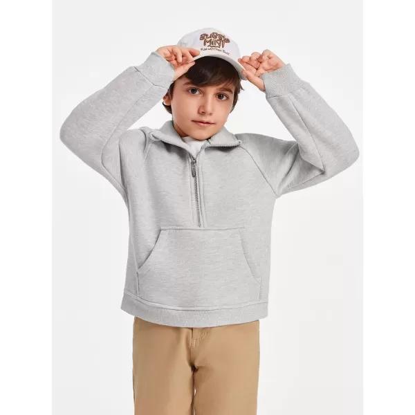 Haloumoning Boys Thumb Hole Sweatshirts Half Zipper Long Sleeve Fleece Pullover with Pockets 5-14 Years