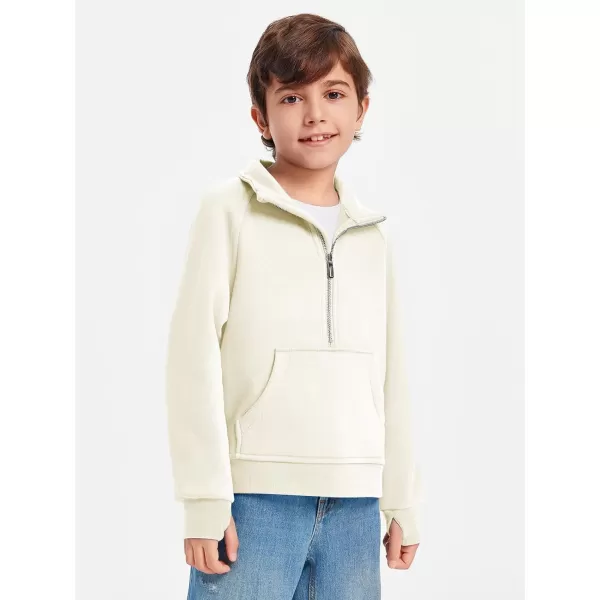 Haloumoning Boys Thumb Hole Sweatshirts Half Zipper Long Sleeve Fleece Pullover with Pockets 5-14 Years