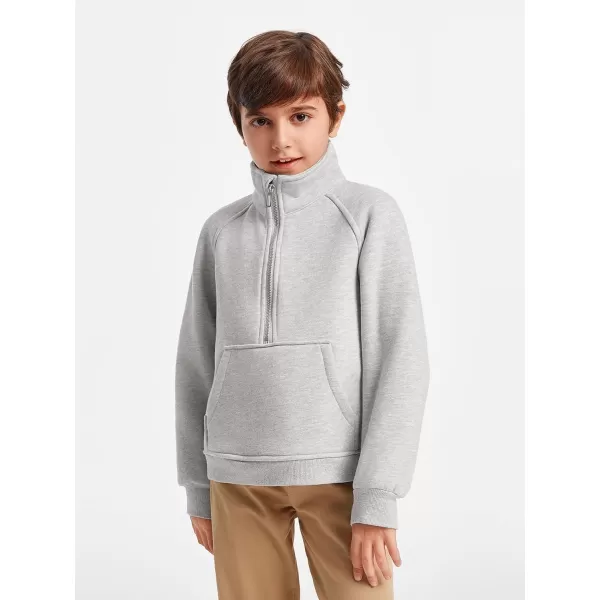 Haloumoning Boys Thumb Hole Sweatshirts Half Zipper Long Sleeve Fleece Pullover with Pockets 5-14 Years