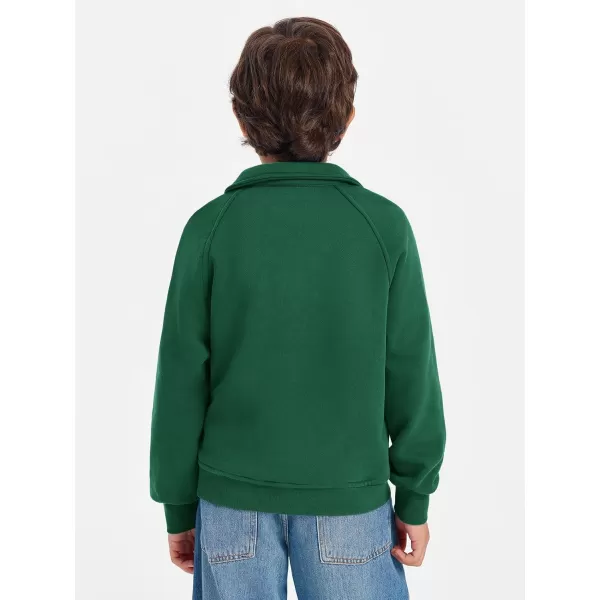 Haloumoning Boys Thumb Hole Sweatshirts Half Zipper Long Sleeve Fleece Pullover with Pockets 5-14 Years