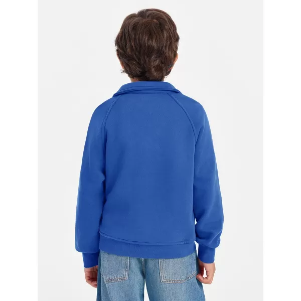 Haloumoning Boys Thumb Hole Sweatshirts Half Zipper Long Sleeve Fleece Pullover with Pockets 5-14 Years