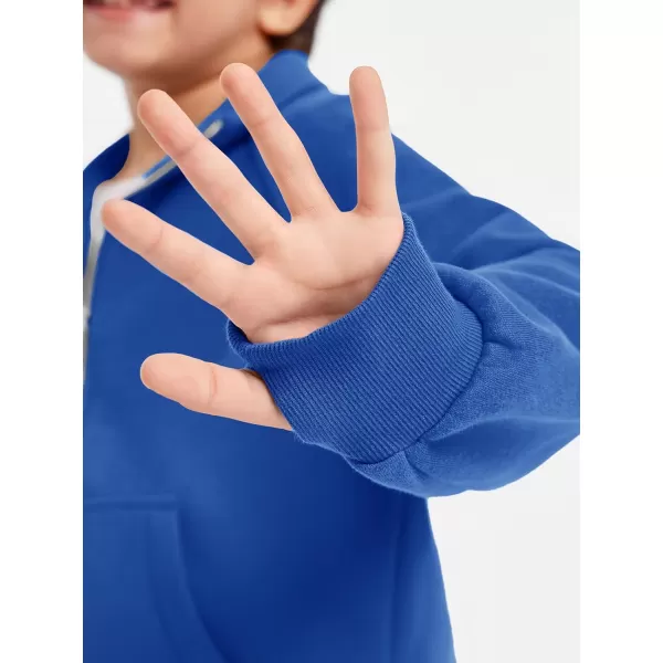 Haloumoning Boys Thumb Hole Sweatshirts Half Zipper Long Sleeve Fleece Pullover with Pockets 5-14 Years
