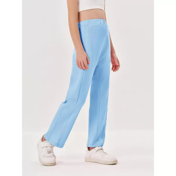 Haloumoning Cargo Pants for Girls Casual Baggy Straight Leg Elastic Waist Jogger Sweatpants 5-14Y