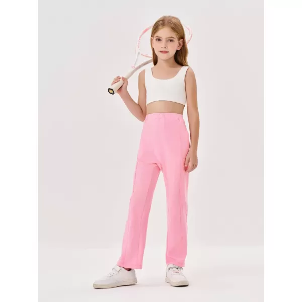 Haloumoning Cargo Pants for Girls Casual Baggy Straight Leg Elastic Waist Jogger Sweatpants 5-14Y