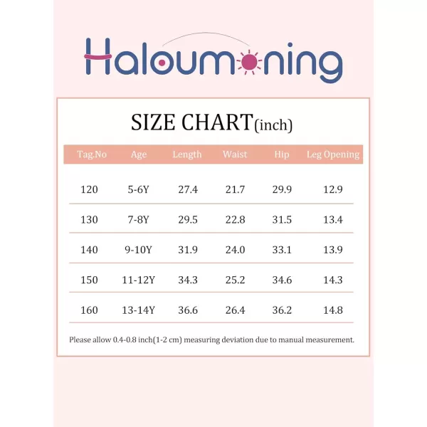 Haloumoning Cargo Pants for Girls Casual Baggy Straight Leg Elastic Waist Jogger Sweatpants 5-14Y