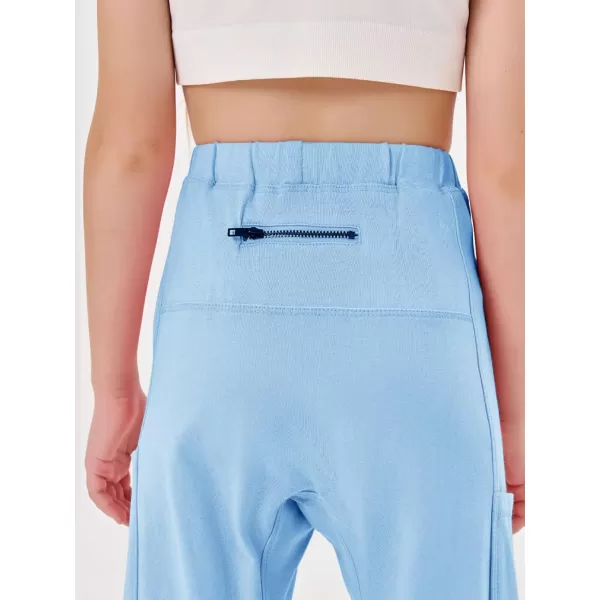 Haloumoning Cargo Pants for Girls Casual Baggy Straight Leg Elastic Waist Jogger Sweatpants 5-14Y