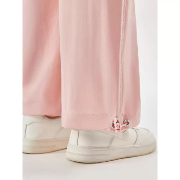 Haloumoning Girls Cargo Pants High Waist Parachute Pants Wide Leg Kids Joggers with Pockets 5-14 Years