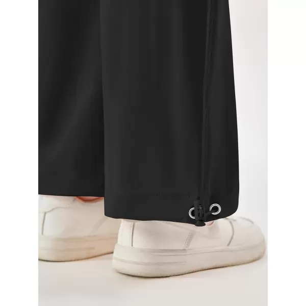 Haloumoning Girls Cargo Pants High Waist Parachute Pants Wide Leg Kids Joggers with Pockets 5-14 Years