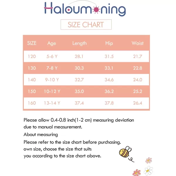 Haloumoning Girls Cargo Pants Kids Fashion Elastic Waist Jogger Trousers with Pockets 5-14 Years