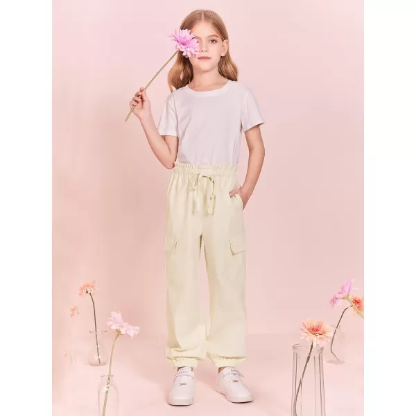 Haloumoning Girls Cargo Pants Streetwear Kids Pants Trendy Jogger Trousers with Pockets 5-14 Years