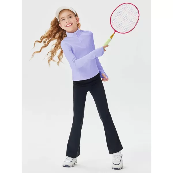 Haloumoning Girls Half Zip Pullover Sweatshirt Long Sleeve Workout Shirts Mock Neck Athletic Cropped Tops