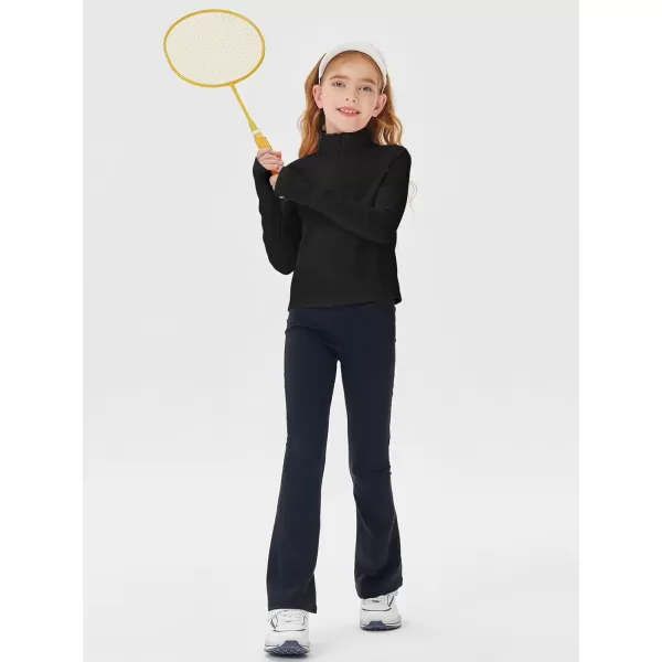 Haloumoning Girls Half Zip Pullover Sweatshirt Long Sleeve Workout Shirts Mock Neck Athletic Cropped Tops
