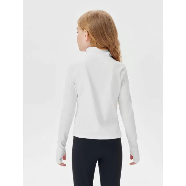 Haloumoning Girls Half Zip Pullover Sweatshirt Long Sleeve Workout Shirts Mock Neck Athletic Cropped Tops