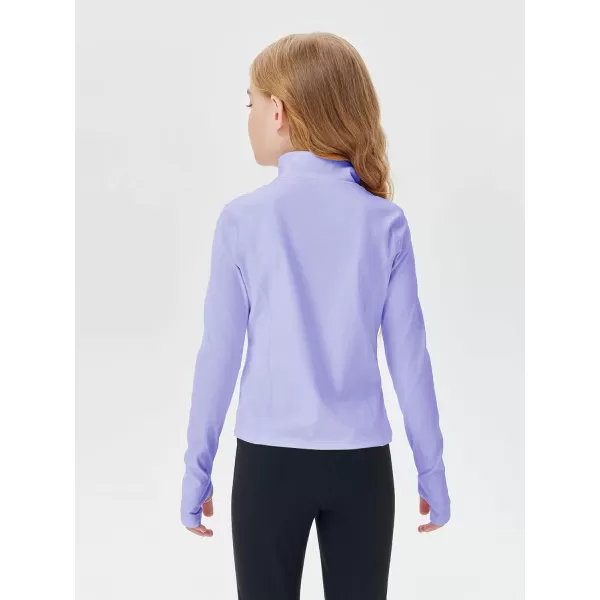 Haloumoning Girls Half Zip Pullover Sweatshirt Long Sleeve Workout Shirts Mock Neck Athletic Cropped Tops