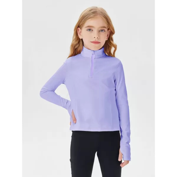 Haloumoning Girls Half Zip Pullover Sweatshirt Long Sleeve Workout Shirts Mock Neck Athletic Cropped Tops