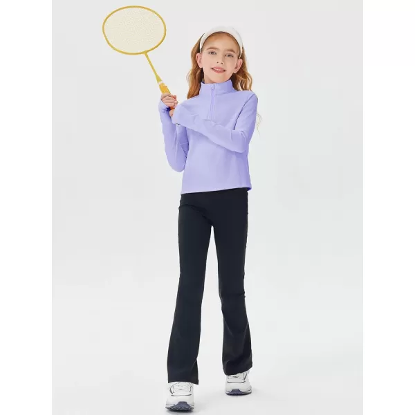 Haloumoning Girls Half Zip Pullover Sweatshirt Long Sleeve Workout Shirts Mock Neck Athletic Cropped Tops
