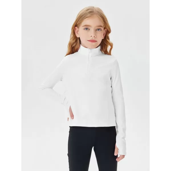 Haloumoning Girls Half Zip Pullover Sweatshirt Long Sleeve Workout Shirts Mock Neck Athletic Cropped Tops