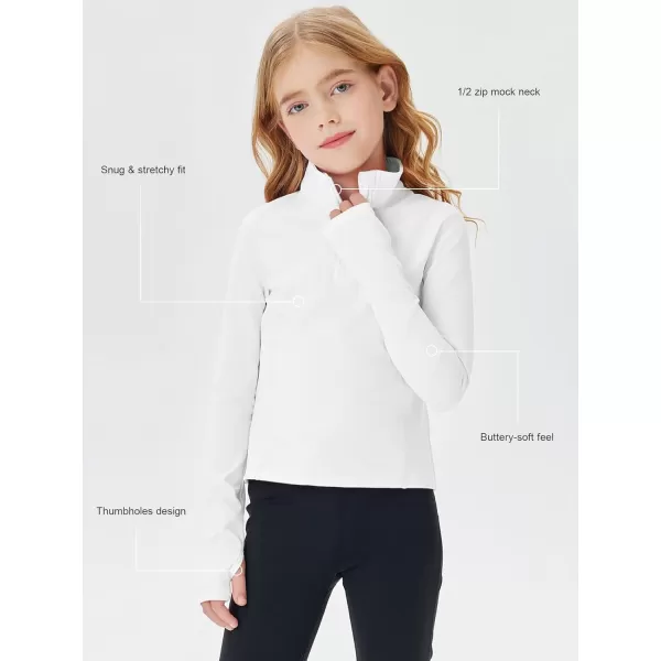 Haloumoning Girls Half Zip Pullover Sweatshirt Long Sleeve Workout Shirts Mock Neck Athletic Cropped Tops