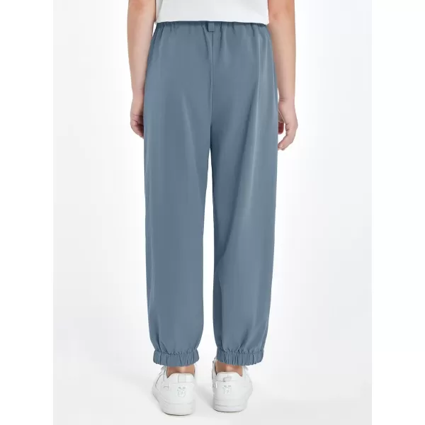Haloumoning Girls High Waisted Pants Casual Loose Joggers Lounge Trousers with Pockets