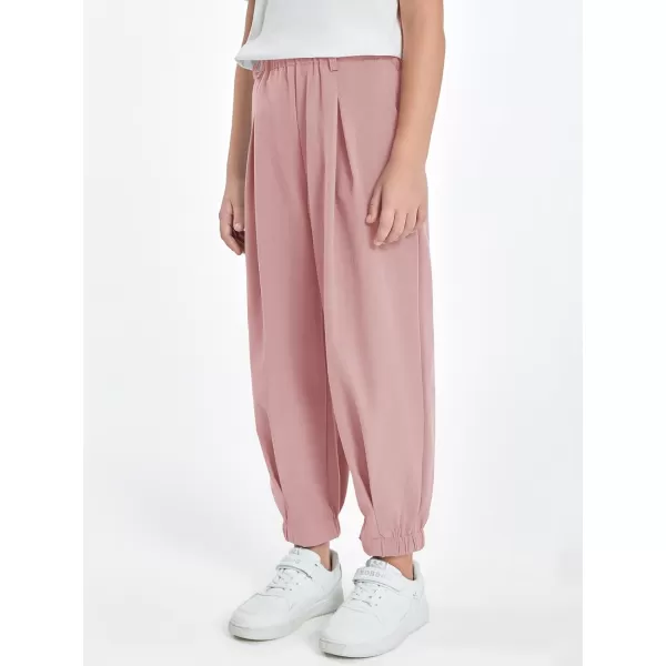 Haloumoning Girls High Waisted Pants Casual Loose Joggers Lounge Trousers with Pockets