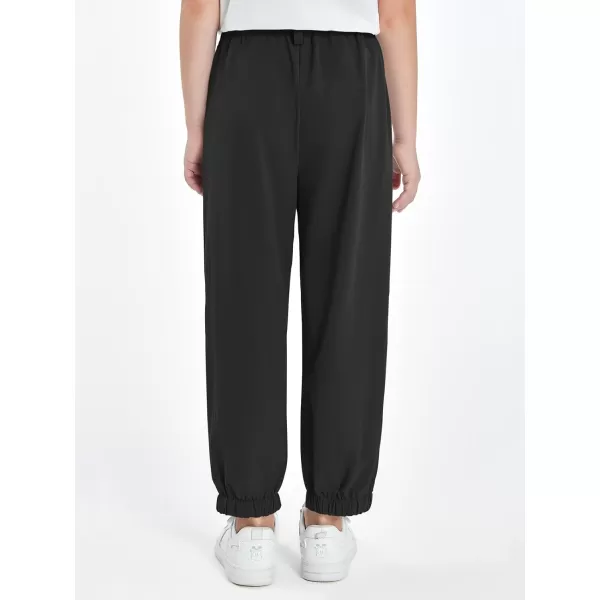 Haloumoning Girls High Waisted Pants Casual Loose Joggers Lounge Trousers with Pockets