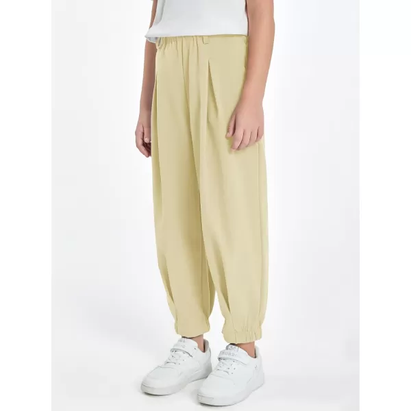 Haloumoning Girls High Waisted Pants Casual Loose Joggers Lounge Trousers with Pockets