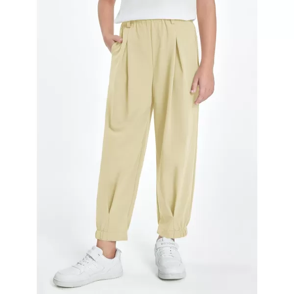 Haloumoning Girls High Waisted Pants Casual Loose Joggers Lounge Trousers with Pockets