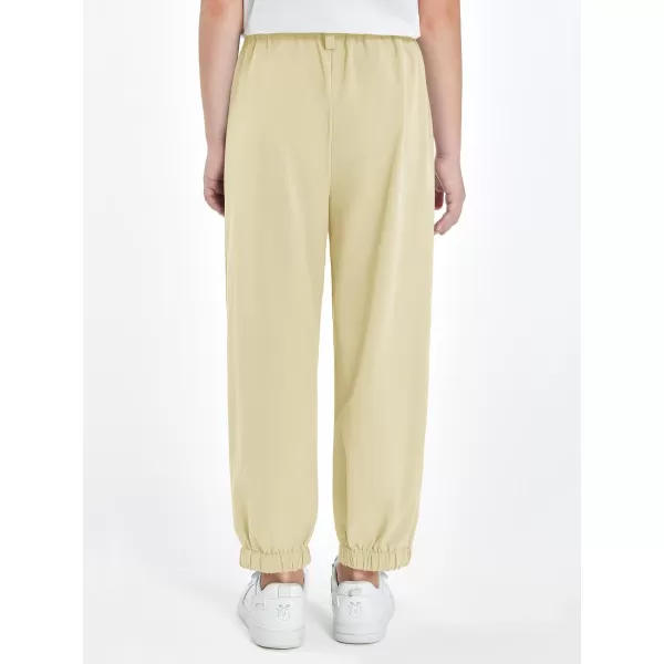 Haloumoning Girls High Waisted Pants Casual Loose Joggers Lounge Trousers with Pockets