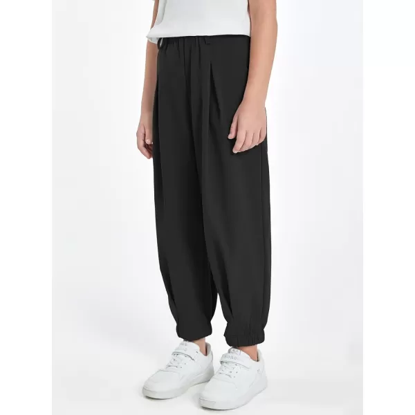 Haloumoning Girls High Waisted Pants Casual Loose Joggers Lounge Trousers with Pockets