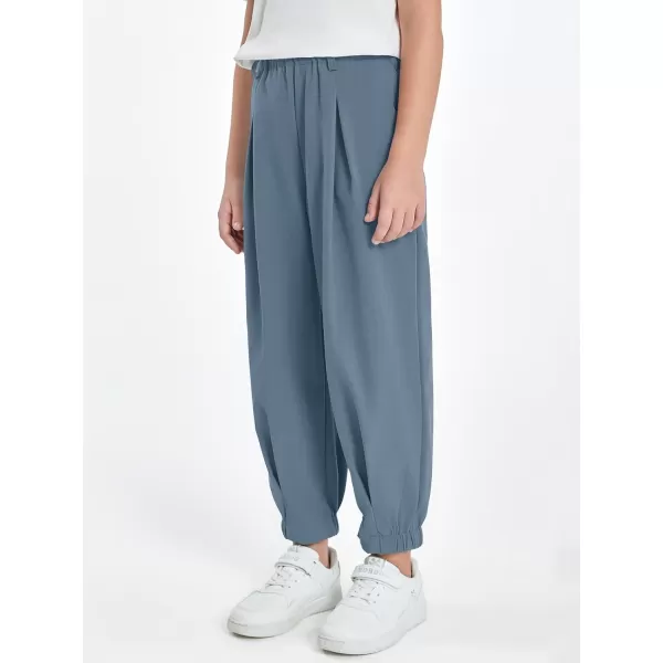 Haloumoning Girls High Waisted Pants Casual Loose Joggers Lounge Trousers with Pockets