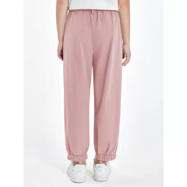 Haloumoning Girls High Waisted Pants Casual Loose Joggers Lounge Trousers with Pockets