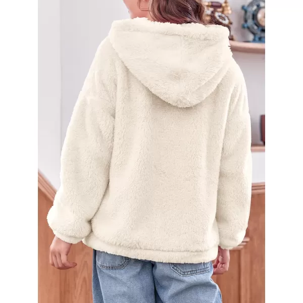 Haloumoning Girls' Outerwear Jackets Kids Soft Fleece Zip up Hoodie with Pockets 5-14 years