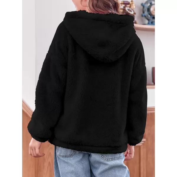 Haloumoning Girls' Outerwear Jackets Kids Soft Fleece Zip up Hoodie with Pockets 5-14 years