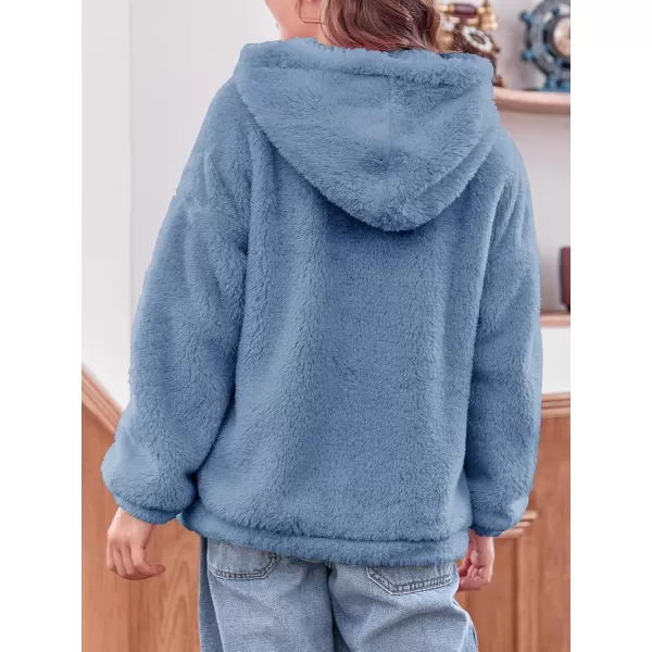 Haloumoning Girls' Outerwear Jackets Kids Soft Fleece Zip up Hoodie with Pockets 5-14 years