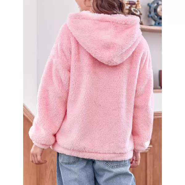 Haloumoning Girls' Outerwear Jackets Kids Soft Fleece Zip up Hoodie with Pockets 5-14 years