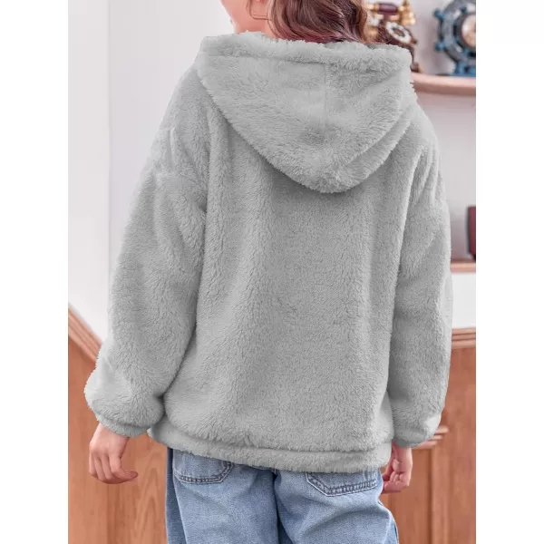 Haloumoning Girls' Outerwear Jackets Kids Soft Fleece Zip up Hoodie with Pockets 5-14 years