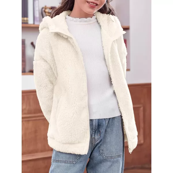 Haloumoning Girls' Outerwear Jackets Kids Soft Fleece Zip up Hoodie with Pockets 5-14 years