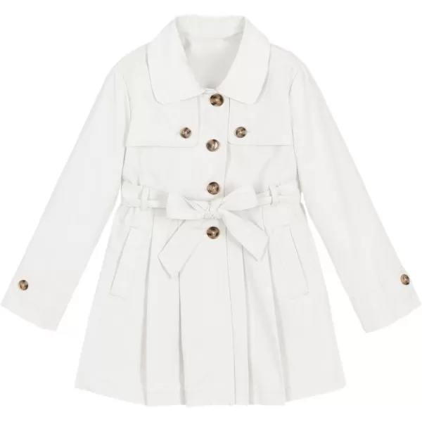 Haloumoning Girls Single Breasted Trench Coat Kids Lapel Long Sleeve Tie Belt Outerwear with Pockets