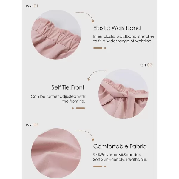 Haloumoning Girls Wide Leg Pants High Elastic Smocked Waist Casual Flowy Cute Long Trousers