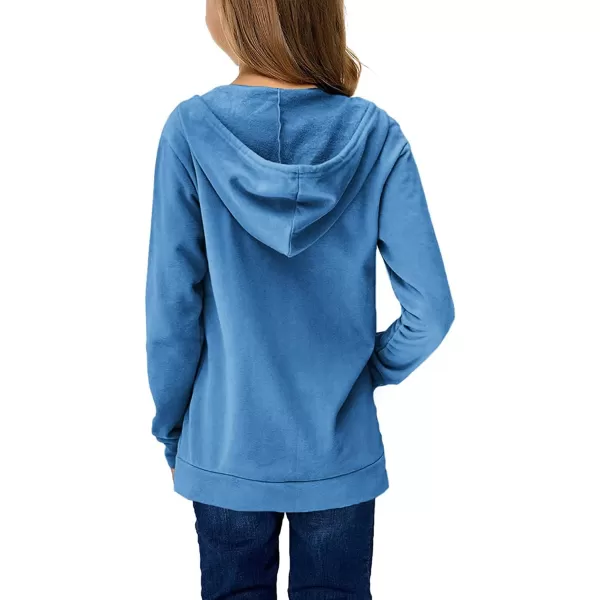Haloumoning Kids Girls Fleece Pullover Hoodies Cute Leopard Printed Hooded Sweatshirts with Pockets 4-15 Years