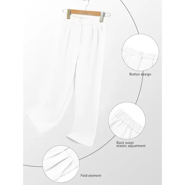 Kids Girls High Waist Wide Leg School Uniform Pants 5-14 Years