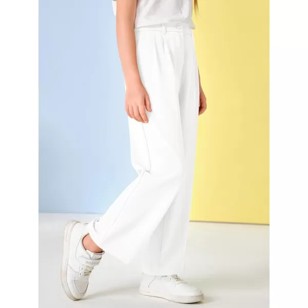Kids Girls High Waist Wide Leg School Uniform Pants 5-14 Years