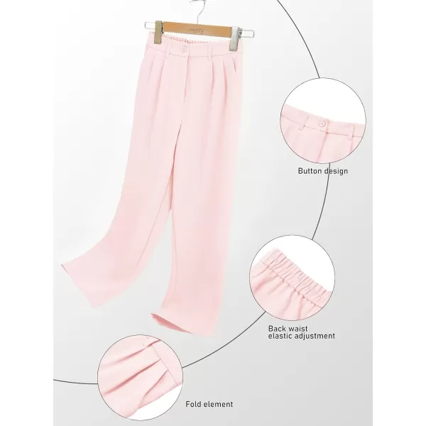 Kids Girls High Waist Wide Leg School Uniform Pants 5-14 Years