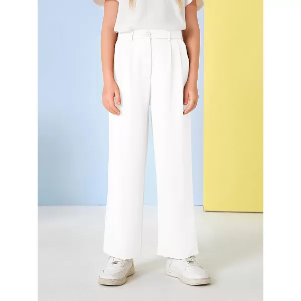 Kids Girls High Waist Wide Leg School Uniform Pants 5-14 Years