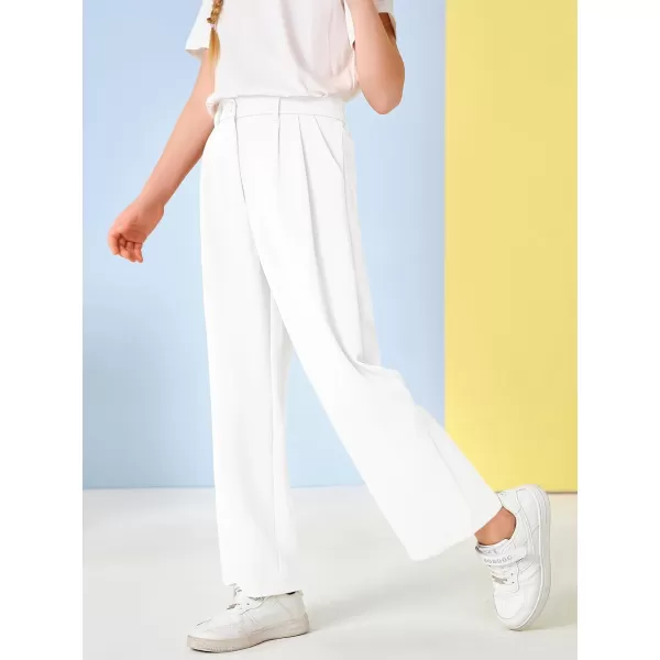 Kids Girls High Waist Wide Leg School Uniform Pants 5-14 Years
