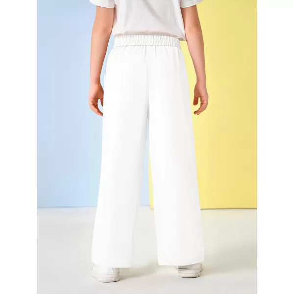 Kids Girls High Waist Wide Leg School Uniform Pants 5-14 Years