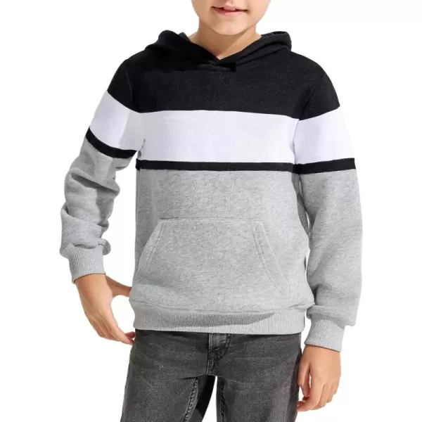 Haloumoning Boys Color Block Pullover Hoodies Kids Fashion Hooded Sweatshirts with Kangaroo Pockets